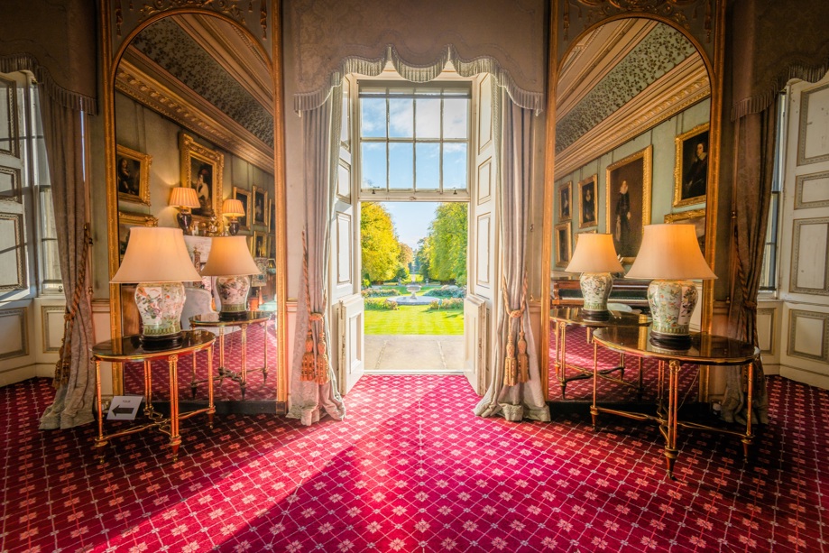 Haddo Hall drawing room through to terrace garden